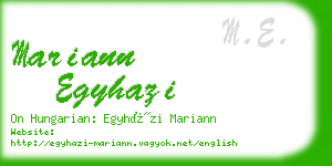 mariann egyhazi business card